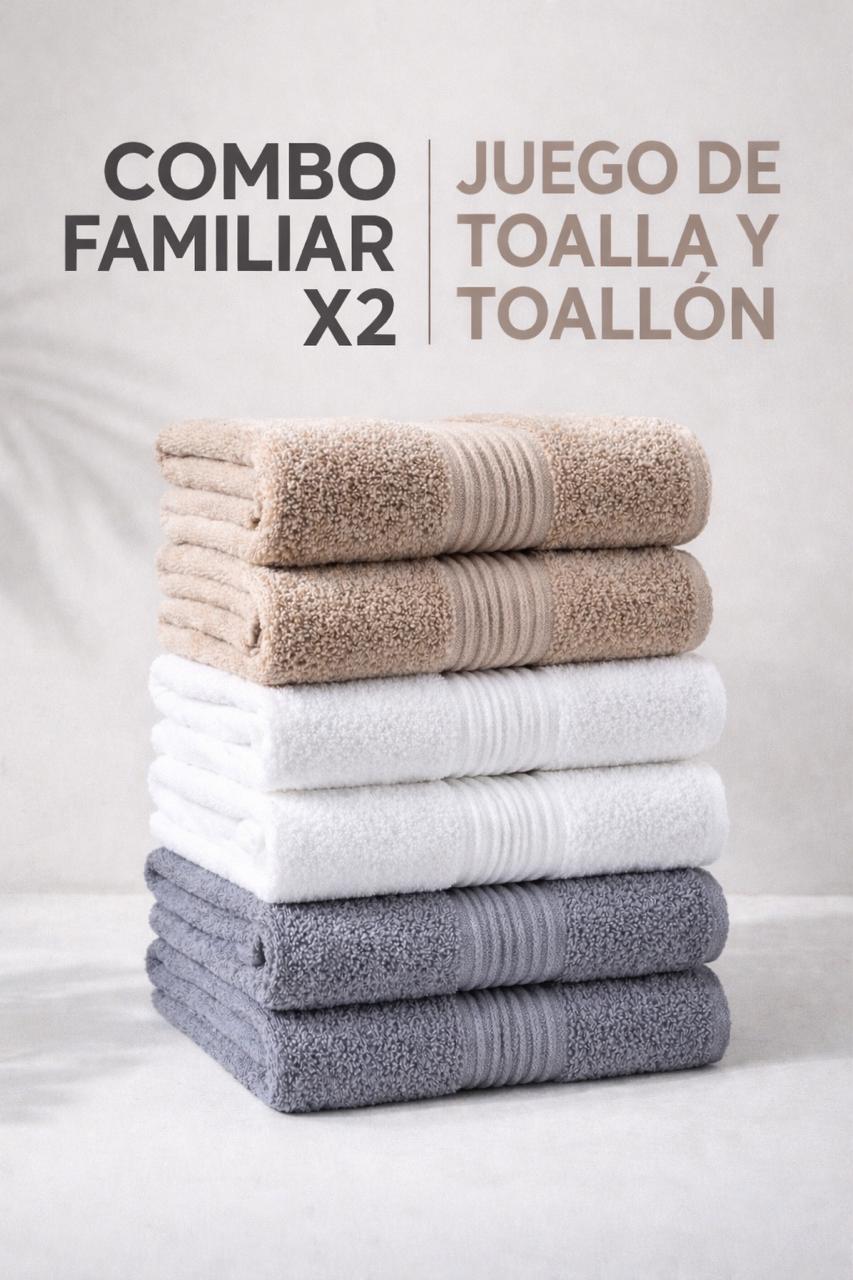 Combo x2 Juego De Toallas 420grs