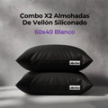 Combo X2 Almohadas De Vellón Siliconado 60x40 Negro