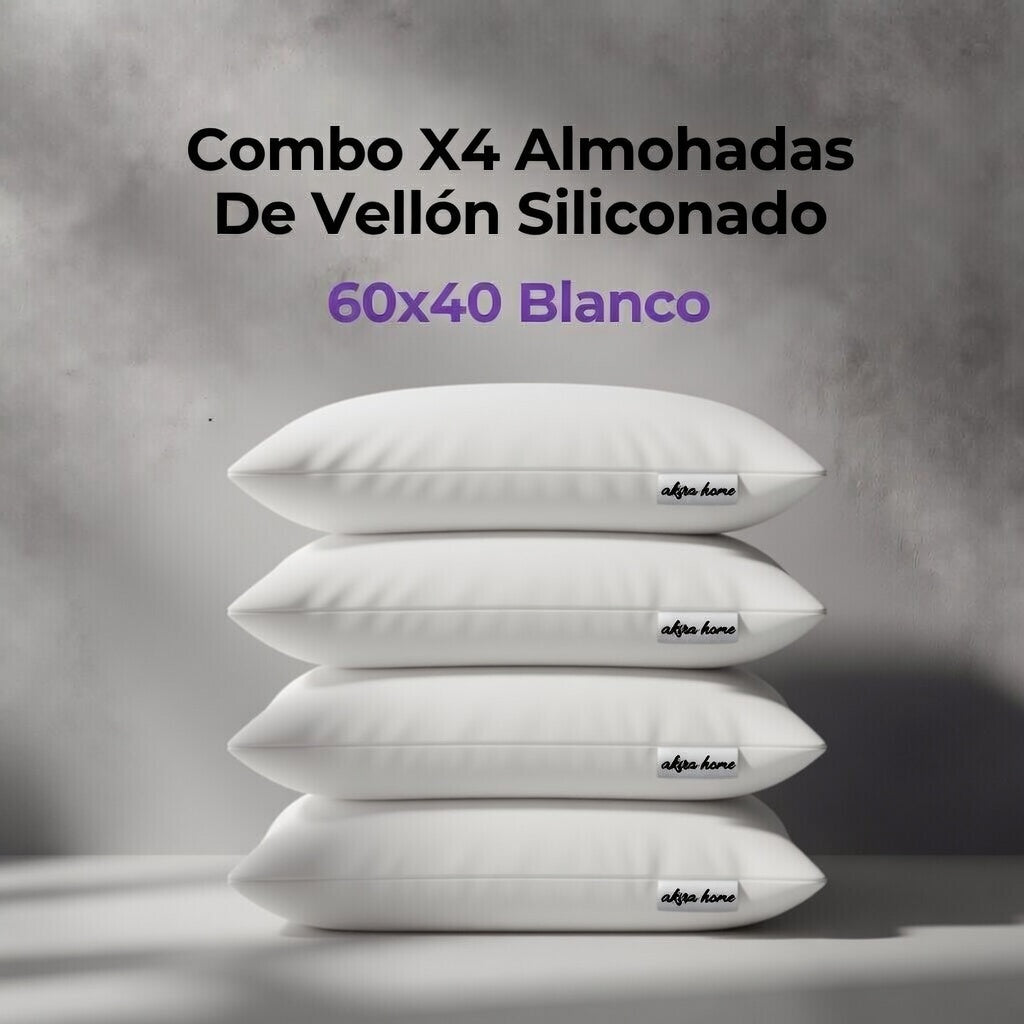 Combo X4 Almohadas Relax Premium Vellón Blanco