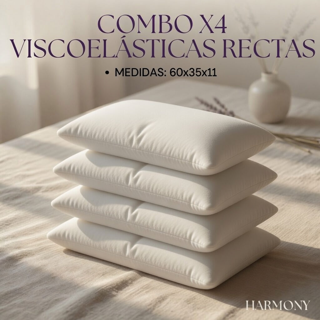 Combo x4 almohadas inteligentes rectas