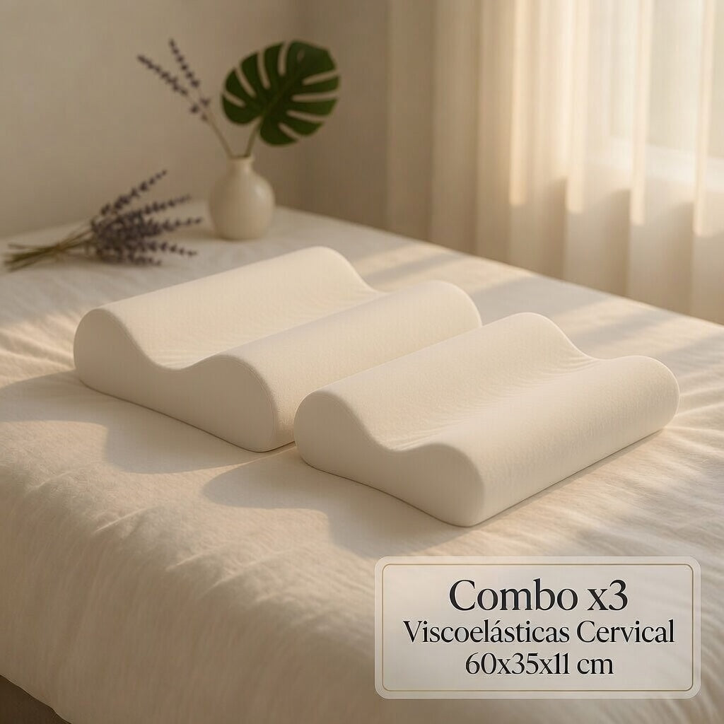 Combo x3 Viscoelásticas Cervical 60x35 Blanco