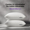 Combo X2 Almohadas De Vellón Siliconado 60x40 Blanco
