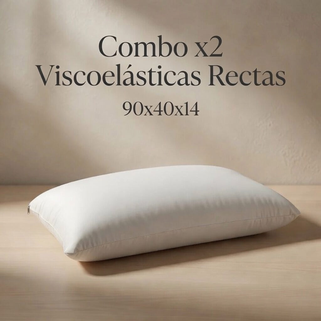 Combo x2 Almohadas Viscoelásticas  King Size 90x40
