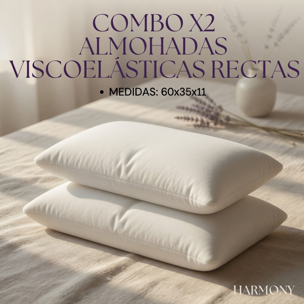 Combo X2 Almohadas Inteligente Tradicional 60x35 Cm Blanco