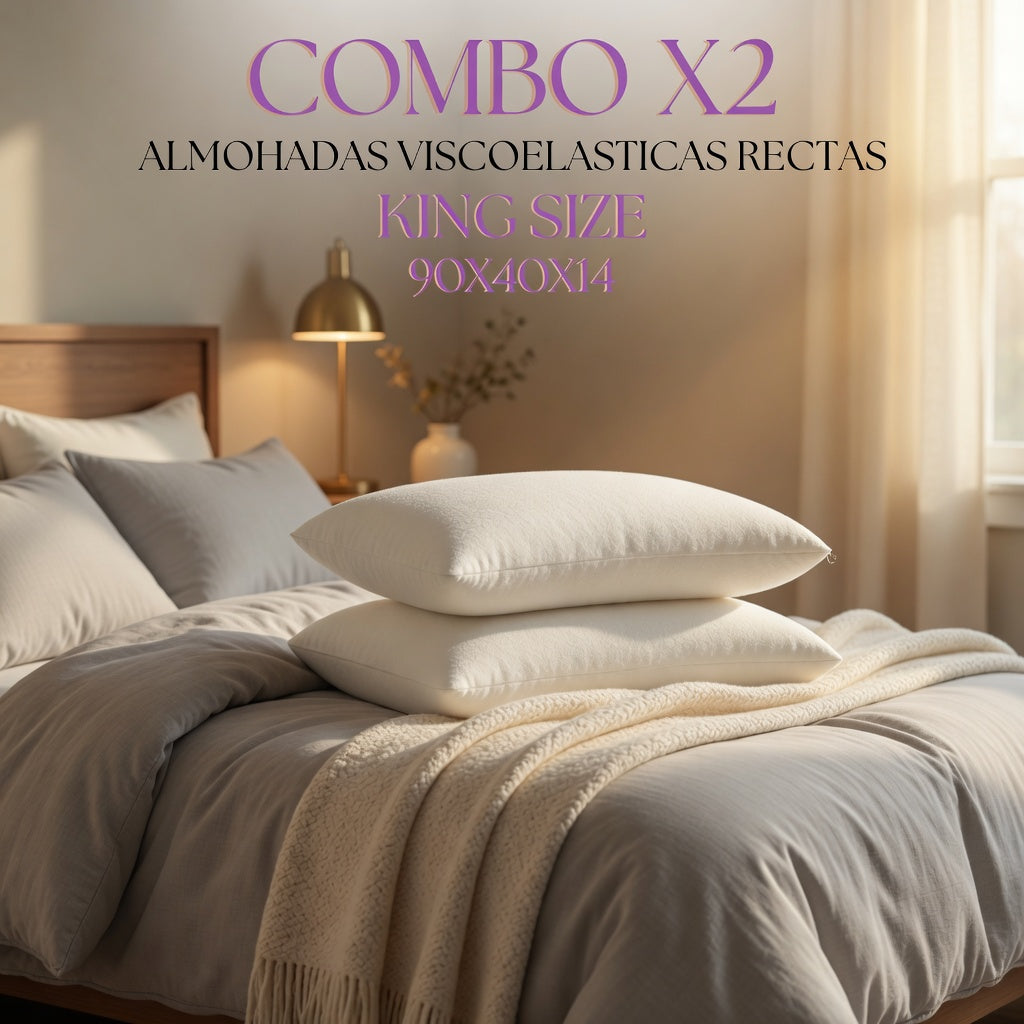 Combo x2 almohada viscoelástica recta Harmony 90x35x14